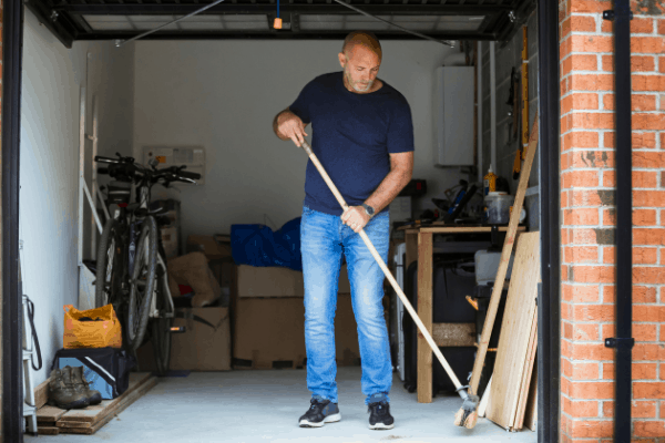 sweep garage floors