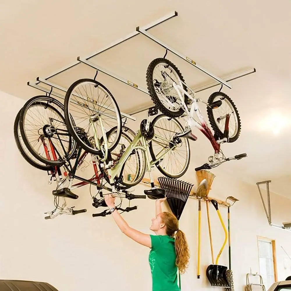 hanging bikes from ceiling hooks