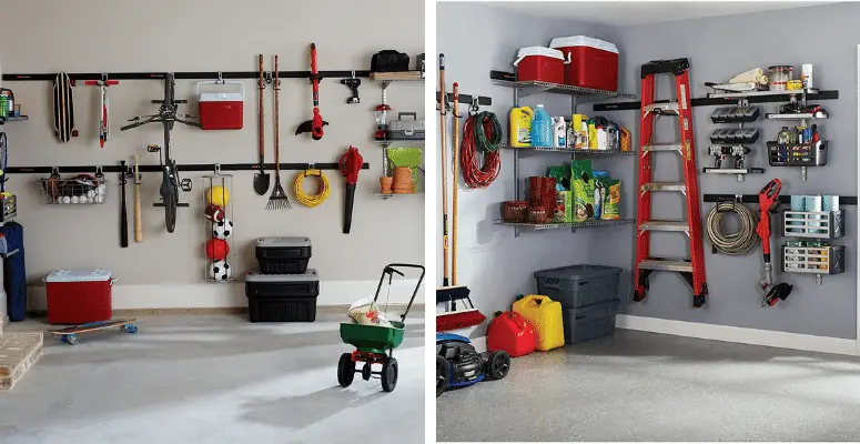 garage track systems for wall organization