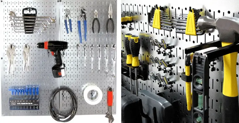 10pc Metal Peg Board Pegboard Hooks Garage Work Shop Storage Display Steel ALUK